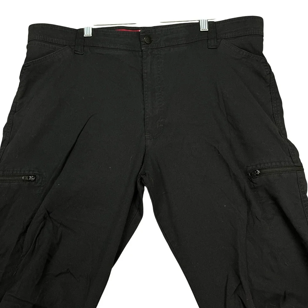 Wrangler ATG‎ Pants Mens 40x30 Black Cargo Elastic Waist Gusset in Knees Stretch